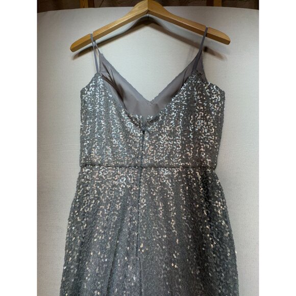 Morilee By Madeline Gardner Formal Evening Gown Size 8 Silver Wedding Bridesmaid - Picture 13 of 15